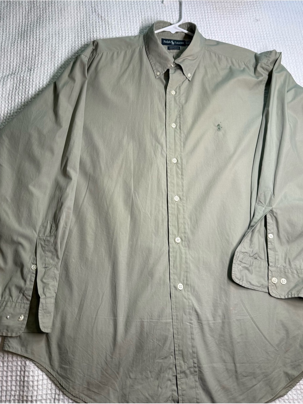 Ralph Lauren Men's Long-Sleeve Button-Down Shirt in Sage Green